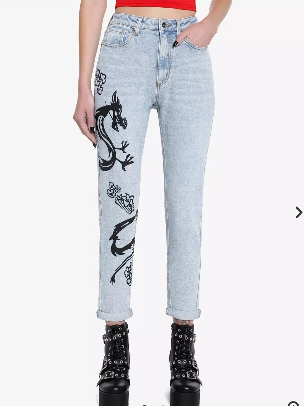 Disney Mulan Mushu Mom Jeans